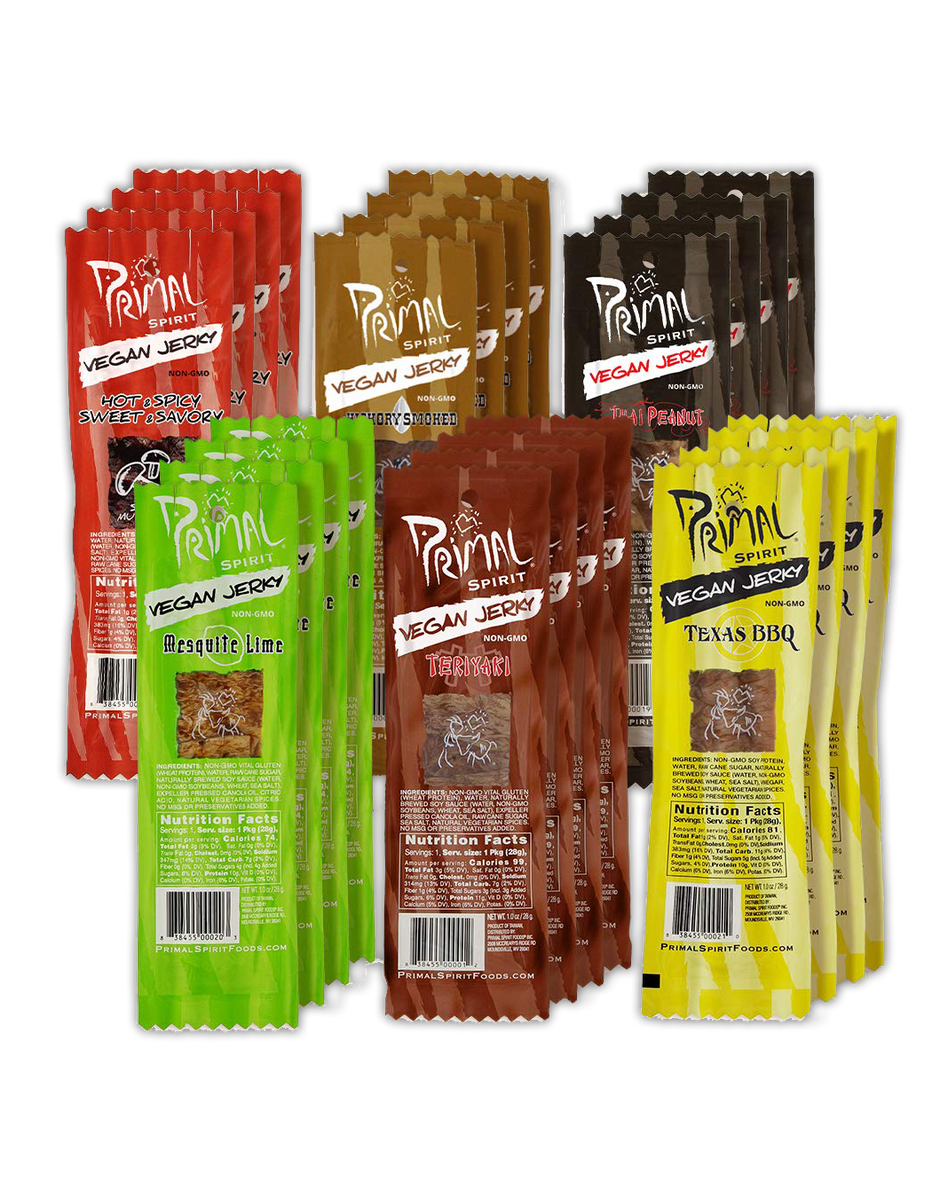 Primal Spirit Vegan Jerky Sampler Pack ALL 6 flavors